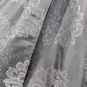 Par de Cortinas Grises con Diseño Floral - Medidas 2.25 x 1.40 mts - imagen 2
