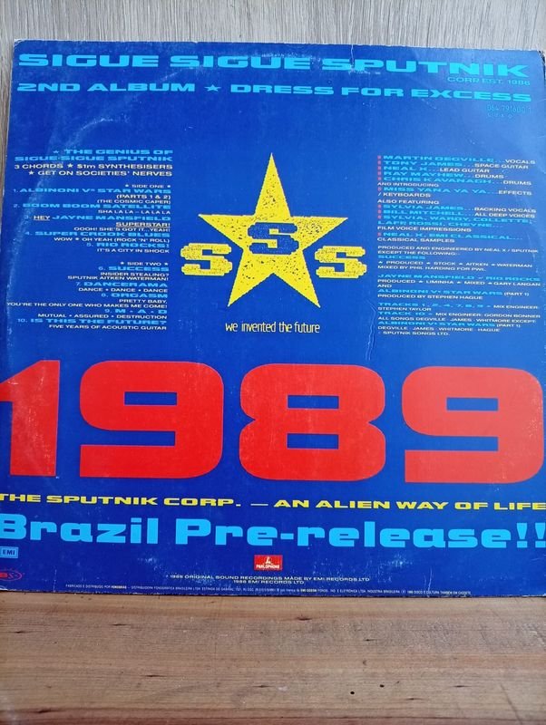 Vinilo LP Sigue Sigue Sputnik "Dress For Excess" 1989 Brasil