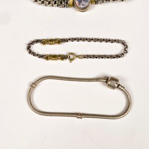 Tres Pulseras Metálicas con Circonias - imagen 4