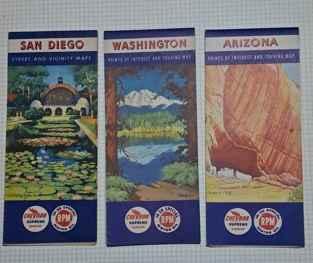 Mapas Ruteros de San Diego, Washington y Arizona de Chevron
