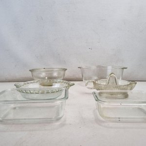Set de 6 Piezas de Vidrio Transparente para Cocina y Horno: Fuentes, Bowls y Exprimidor - imagen 3