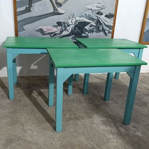 Mesas de Madera Maciza para Bar o Cocina - Verde y Celeste - imagen 2