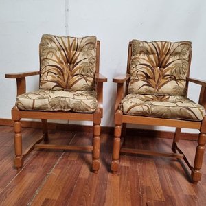 Par de Sillones de Madera con Tapizado Tropical - imagen 2