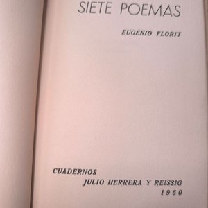 Siete Poemas de Eugenio Florit - Cuadernos Julio Herrera y Reissig (1960) - imagen 2