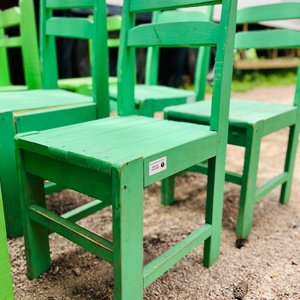 Lote de 8 Sillas de Madera Color Verde - imagen 2