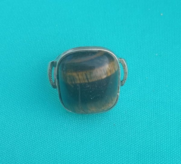Anillo de diseño en plata con piedra marrón - imagen 3