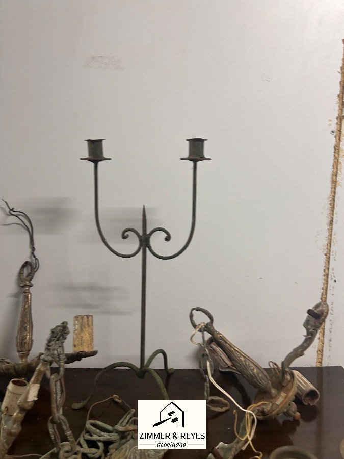Lote de Candeleros y Lámparas Antiguas