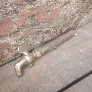 Antiguas Canillas de Madera y Bronce de Tonel y Barrica - imagen 3