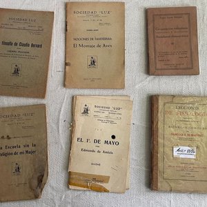 Lote de Libros Antiguos: Cooperación Voluntaria y Socialismo Democrático, El Montaje de Aves, La Filosofía de Claudio Bernard, La Escuela sin la Mujer de mi Religión, El 1º de Mayo - imagen 2