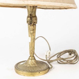 Lámpara de Sobremesa Antigua de Bronce con Pantalla - imagen 2