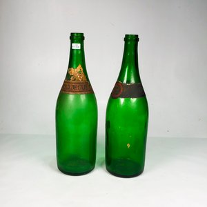 Dos Botellones Hialinos Verdes Vintage de 47 cm - imagen 2