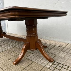 Juego de Comedor de Madera: Mesa Extensible y 10 Sillas Tapizadas Beige - imagen 8