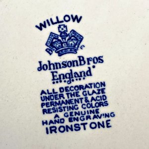 Seis Platillos de Postre Loza Inglesa Johnson Bros "Willow" - Diámetro 18 cm - imagen 4