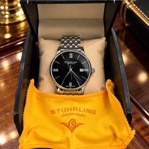 Reloj Stührling Prestige Swiss Made Acero Inoxidable Esfera Negra - imagen 4