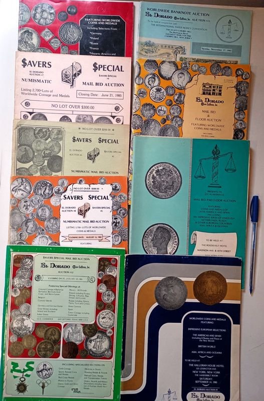 9 Catálogos Numismáticos Americanos El Dorado - Años 80