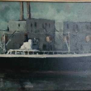 Lote anterior: Cuadro "Barco Industrial" de Raúl Rial, 33 x 23 cm
