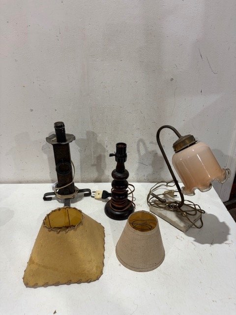 Lote de Lámparas y Pantallas Rústicas