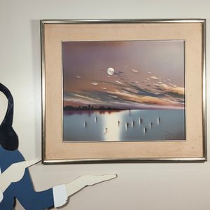 Pintura "Escena Nocturna" de Emilio Bolinches, Acrílico sobre Fibra Firmado - imagen 9