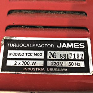 Estufa Eléctrica James Turbocalefactor Modelo TCC 1400 - Industria Uruguaya - imagen 2