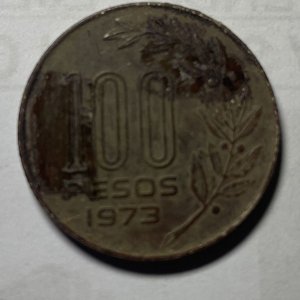 Moneda de 100 Pesos Uruguayos de 1973 con Retrato de Artigas - imagen 1