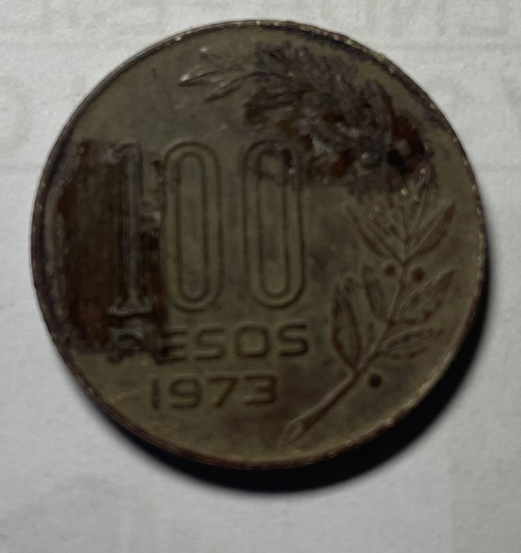 Moneda de 100 Pesos Uruguayos de 1973 con Retrato de Artigas