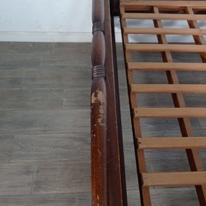 Cama Dos Plazas Estilo Sheraton Madera Oscura - imagen 11