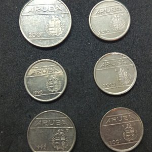 Lote de 6 Monedas de Aruba: 4x5 Centésimos, 1x10 Centésimos, 1x25 Centésimos - imagen 5