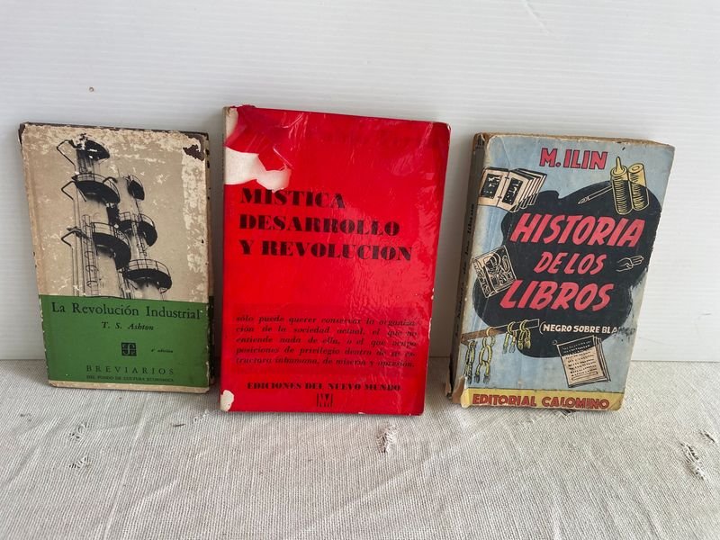 Lote de 3 Libros: La Revolución Industrial, Mística y Revolución, Historia de los Libros