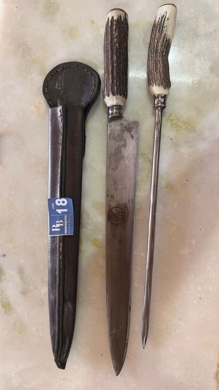 Cuchillo Artesanal y Silla con Cabo de Guampa y Vaina - imagen 3