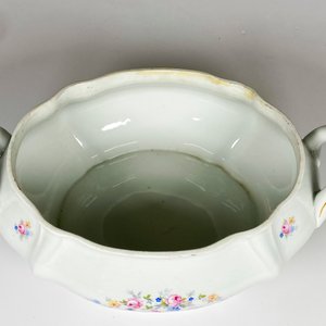 Sopera de porcelana checa con tapa, decoración floral - imagen 6