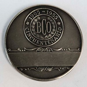 Medalla de Plata Uruguay Banco La Caja Obrera 1905-1955 - imagen 2