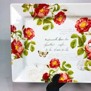 Bandeja de Porcelana Blanca con Diseño Floral "Botanical Collection" - imagen 2