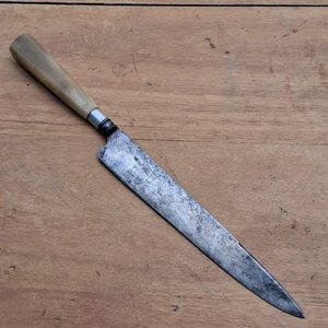 Cuchillo de colección Guazubirá antiguo con cuño, mango de asta - imagen 1