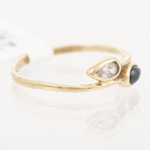Anillo Oro 18k Zafiro y Circonia Talla Abierta - imagen 2
