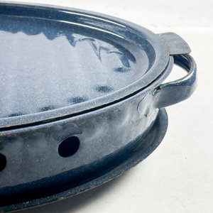 Brasero Esmaltado Ovalado Azul Marino 40x26 cm - imagen 3