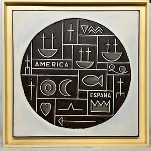 Olga Piria "Moneda" Óleo sobre Tela 103x103 cm - imagen 2