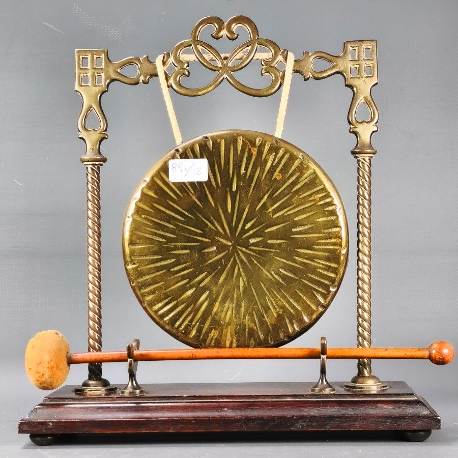 Gong en bronce, metal y madera - imagen 2