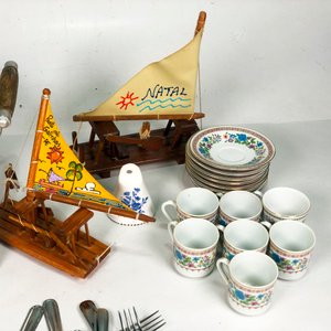 Lote de Vajilla, Cubiertos y Adornos Vintage - imagen 3