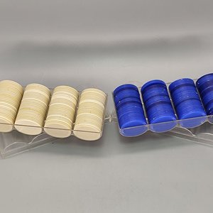 Fichas de Juego Plásticas Azules y Marfil con Bandejas Organizadoras - imagen 2