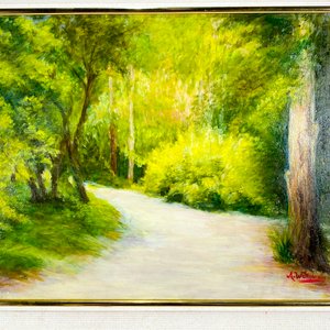 Cuadro al óleo "Claro en el Bosque" firmado por Williman - imagen 2