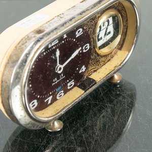 Reloj de Mesa Antiguo Shanghai, Años 70, Con Calendario - imagen 2