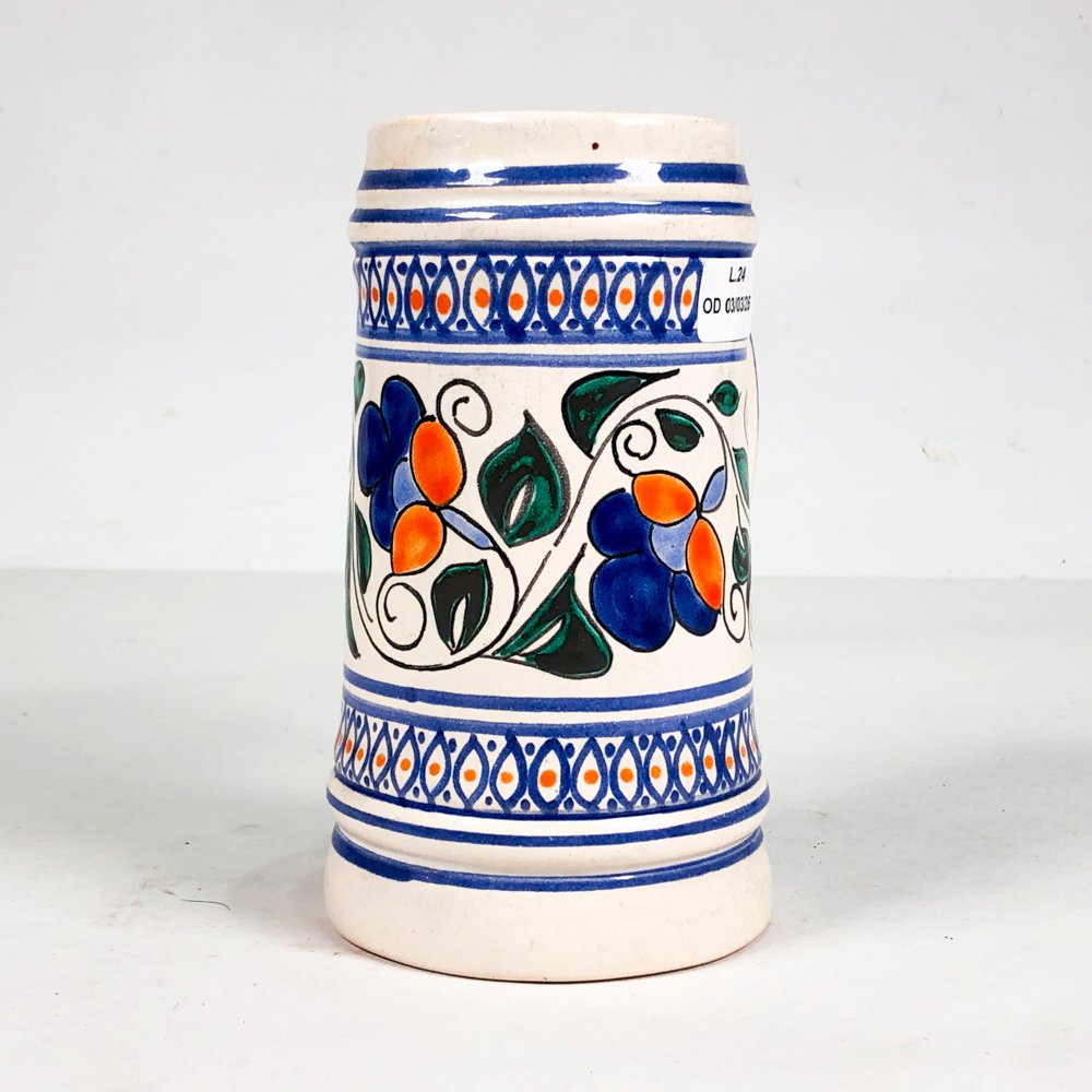 Jarra cerámica azul y blanca para cerveza - imagen 2