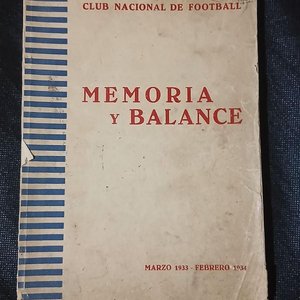 Lote siguiente: Memoria y Balance Club Nacional de Football 1933-1934 Documento Histórico