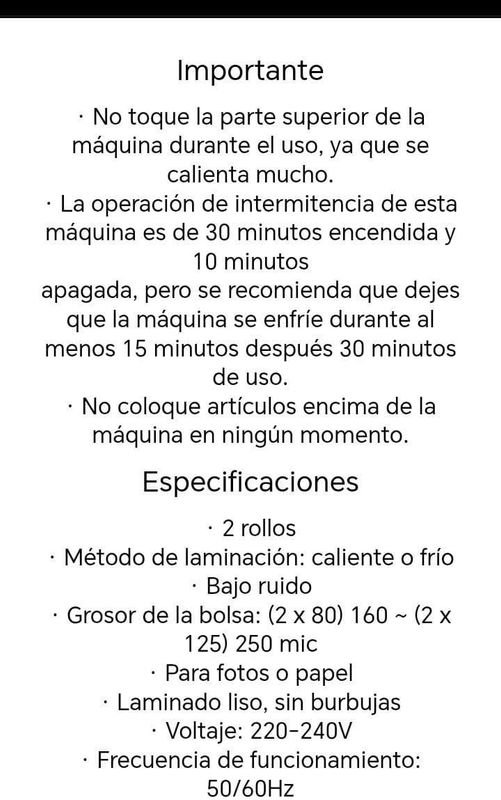 Plastificadora y Laminadora A4 - imagen 3