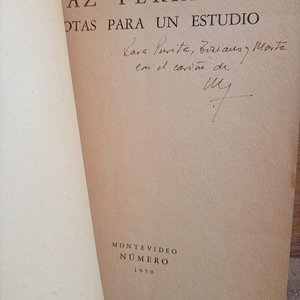 Facsímil Primera Edición "Vaz Ferreira Notas Para un Estudio" de Manuel Arturo Claps, Firmado y Dedicado (1950) - imagen 2