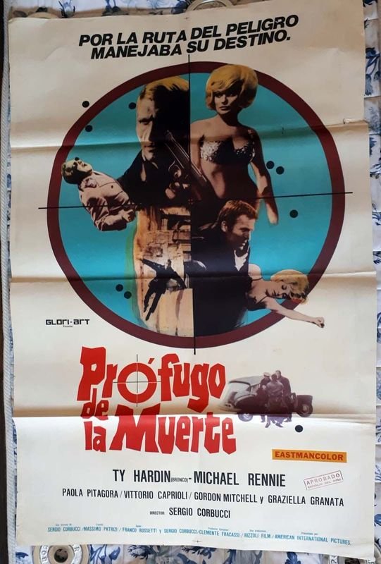 Poster Original "Prófugo de la Muerte" (1967) con Ty Hardin y Paola Pitagora