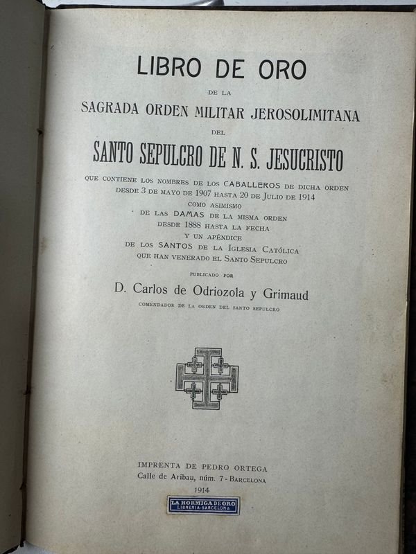 Libro de oro de la orden militar jerosolimitana, un libro raro y antiguo - imagen 4