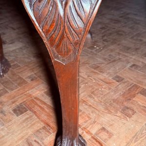 Mesa Extensible Reina Ana Antigua de Madera Oscura - imagen 3