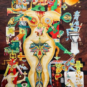 Acuarela y Tinta "Sin Título" de Celmar Poume - 74 x 51 cm - imagen 1