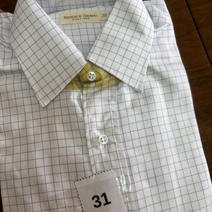 Camisa Benson & Thomas Talle 38 Cuadros Azules Nueva - imagen 2